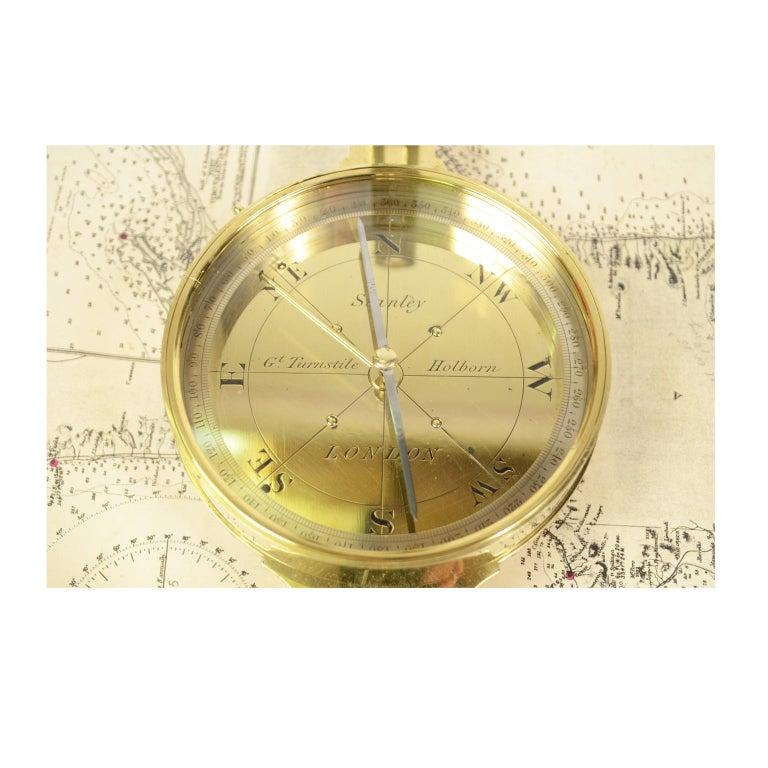 Mid-19th Century Brass Diopter Topographic Antique Compass by Stanley London 7
