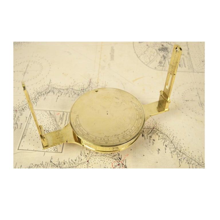 Mid-19th Century Brass Diopter Topographic Antique Compass by Stanley London 1