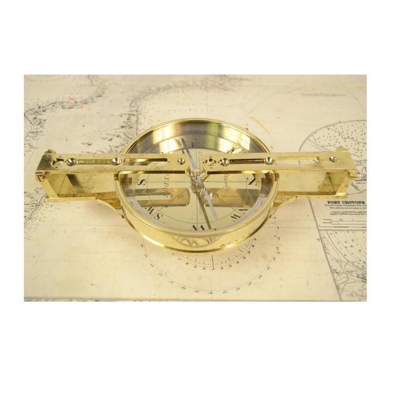 Mid-19th Century Brass Diopter Topographic Antique Compass by Stanley London 4