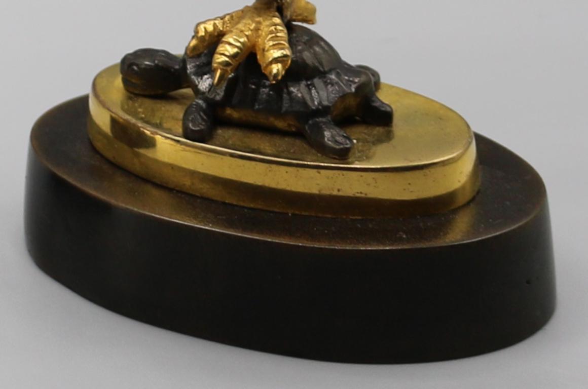 Mid-19th Century Bronze and Ormolu Candlesticks Held by Storks and Serpents 3
