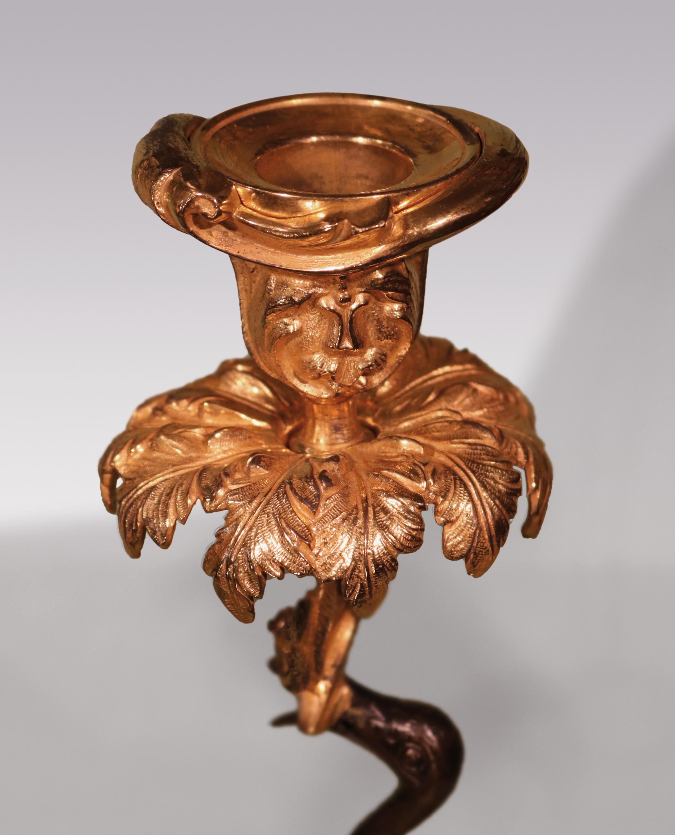 Mid-19th Century Bronze and Ormolu Storks Candlesticks In Good Condition In London, GB