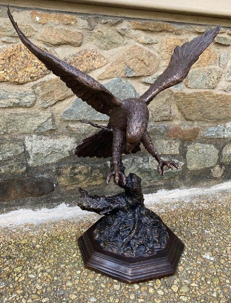 Victorian Mid-19th Century Bronze Eagle Sculpture by Jules Moigniez