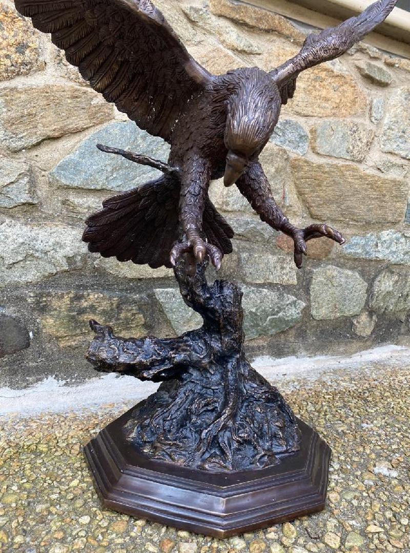 French Mid-19th Century Bronze Eagle Sculpture by Jules Moigniez