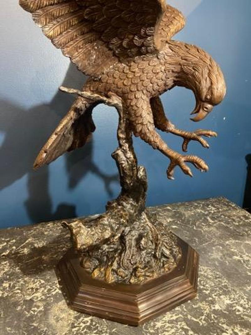 Mid-19th Century Bronze Eagle Sculpture by Jules Moigniez In Good Condition In Middleburg, VA