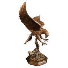 Mid-19th Century Bronze Eagle Sculpture by Jules Moigniez