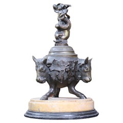 Mid-19th Century Bronze & Onyxes Marble French Grand Tour Censer Putto Curio