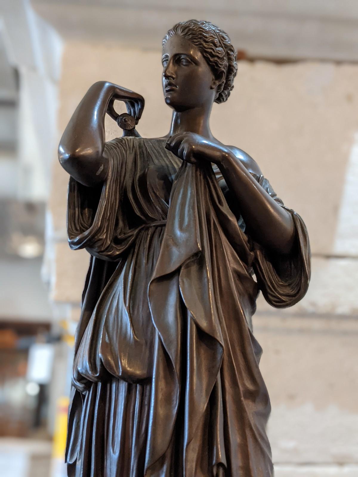 This bronze sculpture origins from France, circa 1850. Signed by Ferdinand Barbedienne.

Ferdinand Barbedienne is born on 6 August 1810. He was a French metalworker and manufacturer, who was well known as a bronze founder.
He started his career