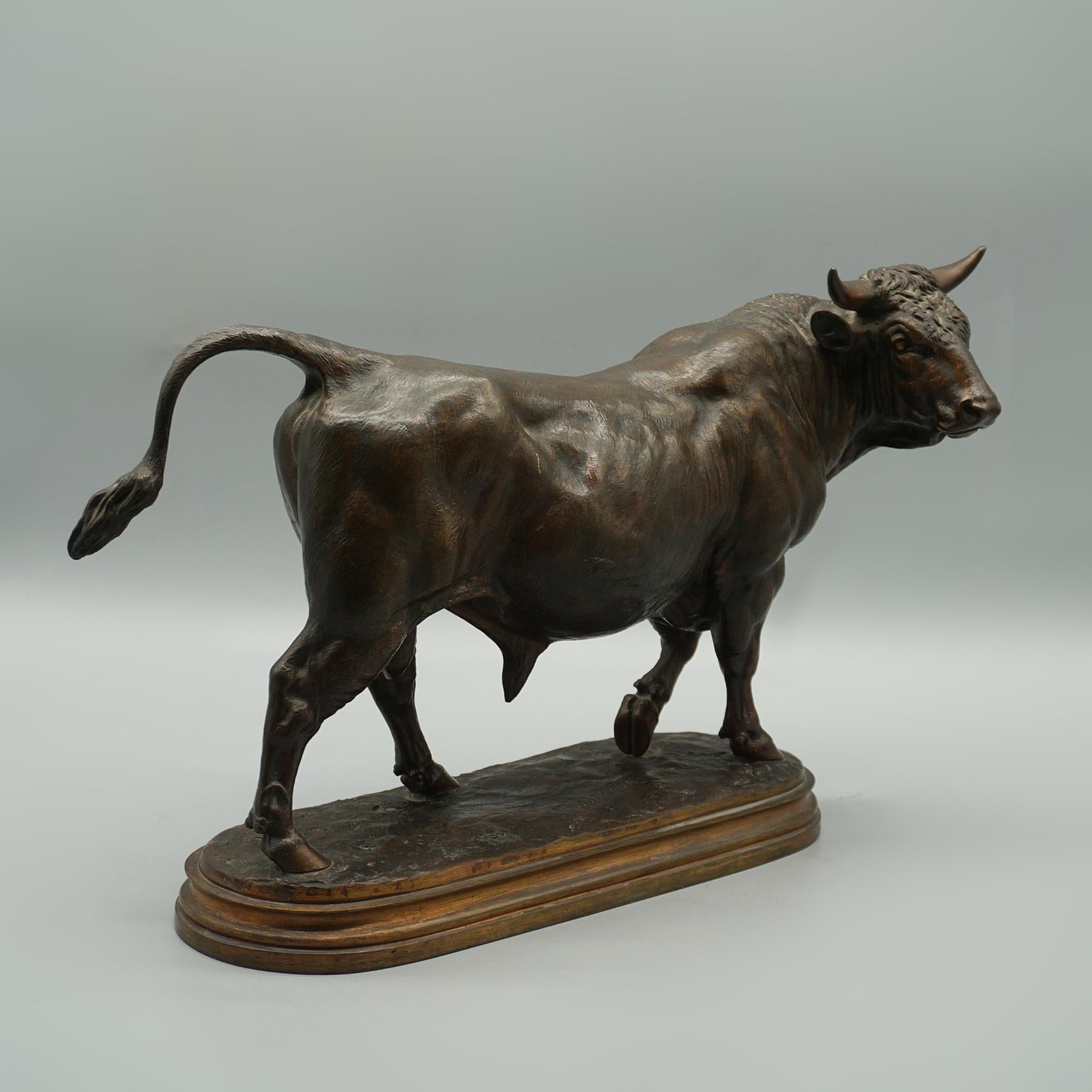Mid 19th Century Bronze Sculptures of a Bull and Cow by Isidore Bonheur C1865 9