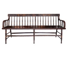 Mid 19th Century Brown Provincial Bench in Pinewood from Sweden