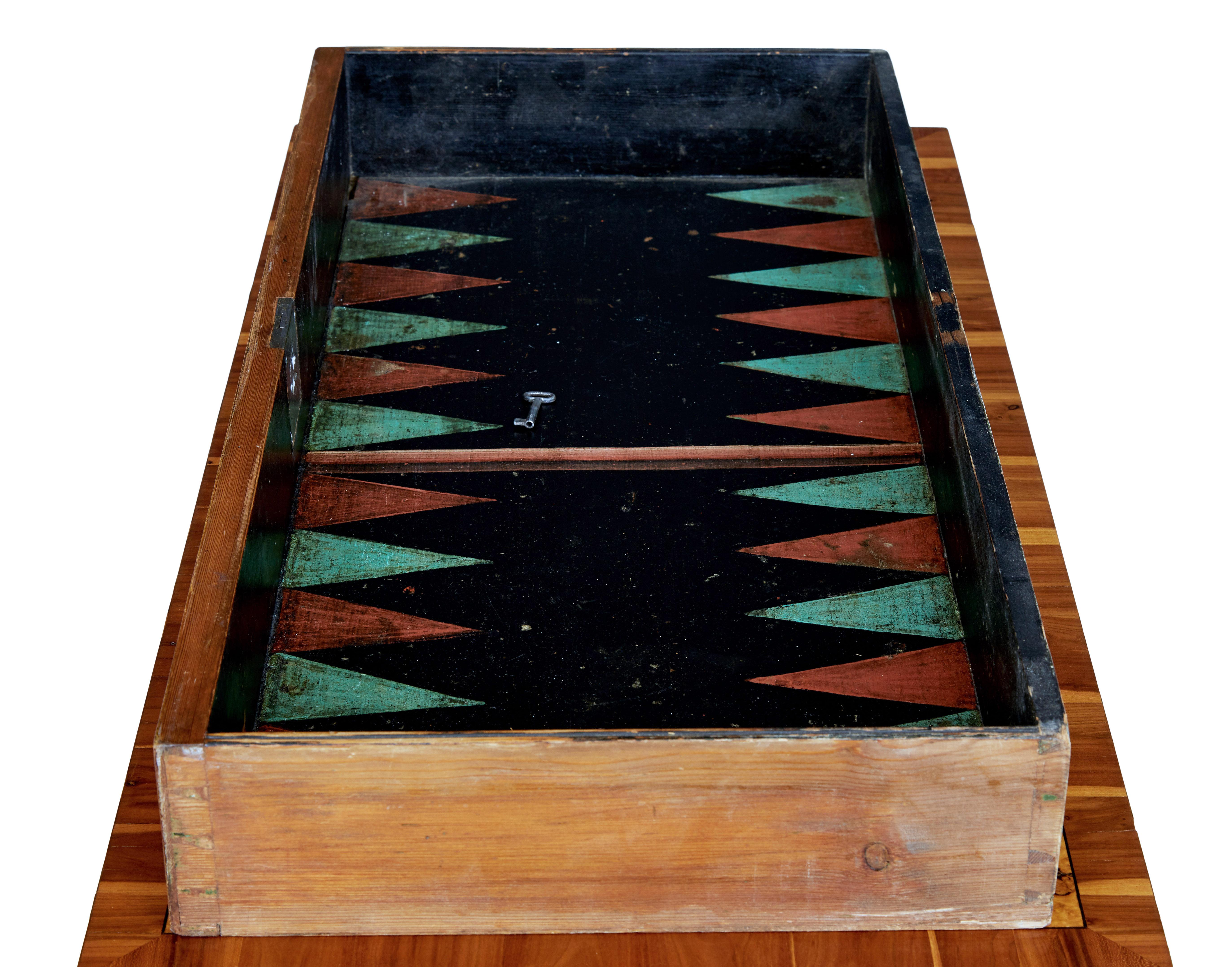Mid-19th Century Burr Birch and Elm Games Table 2