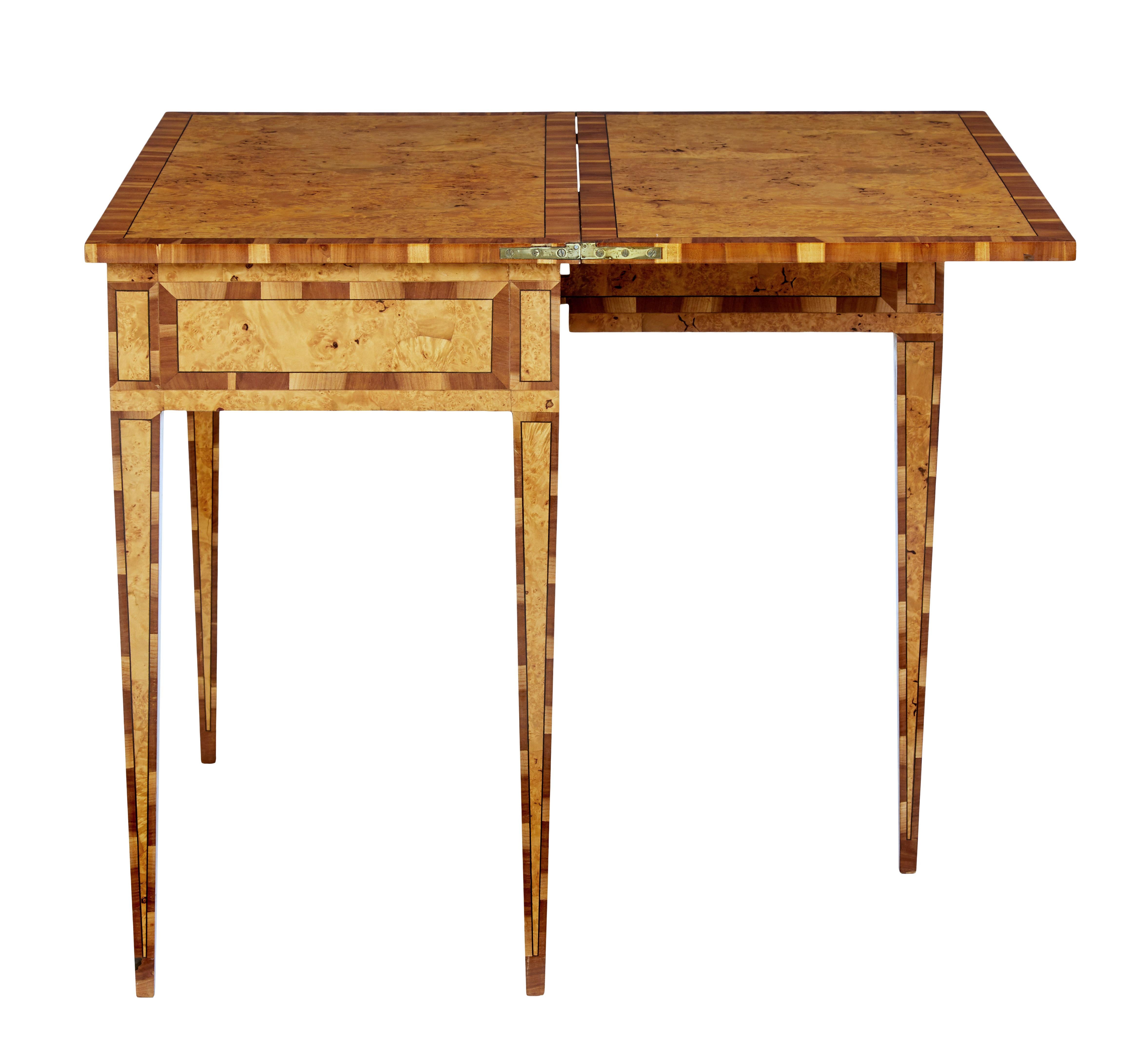 Veneer Mid-19th Century Burr Birch and Elm Games Table