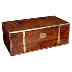 Mid 19th century burr campaign lap writing desk