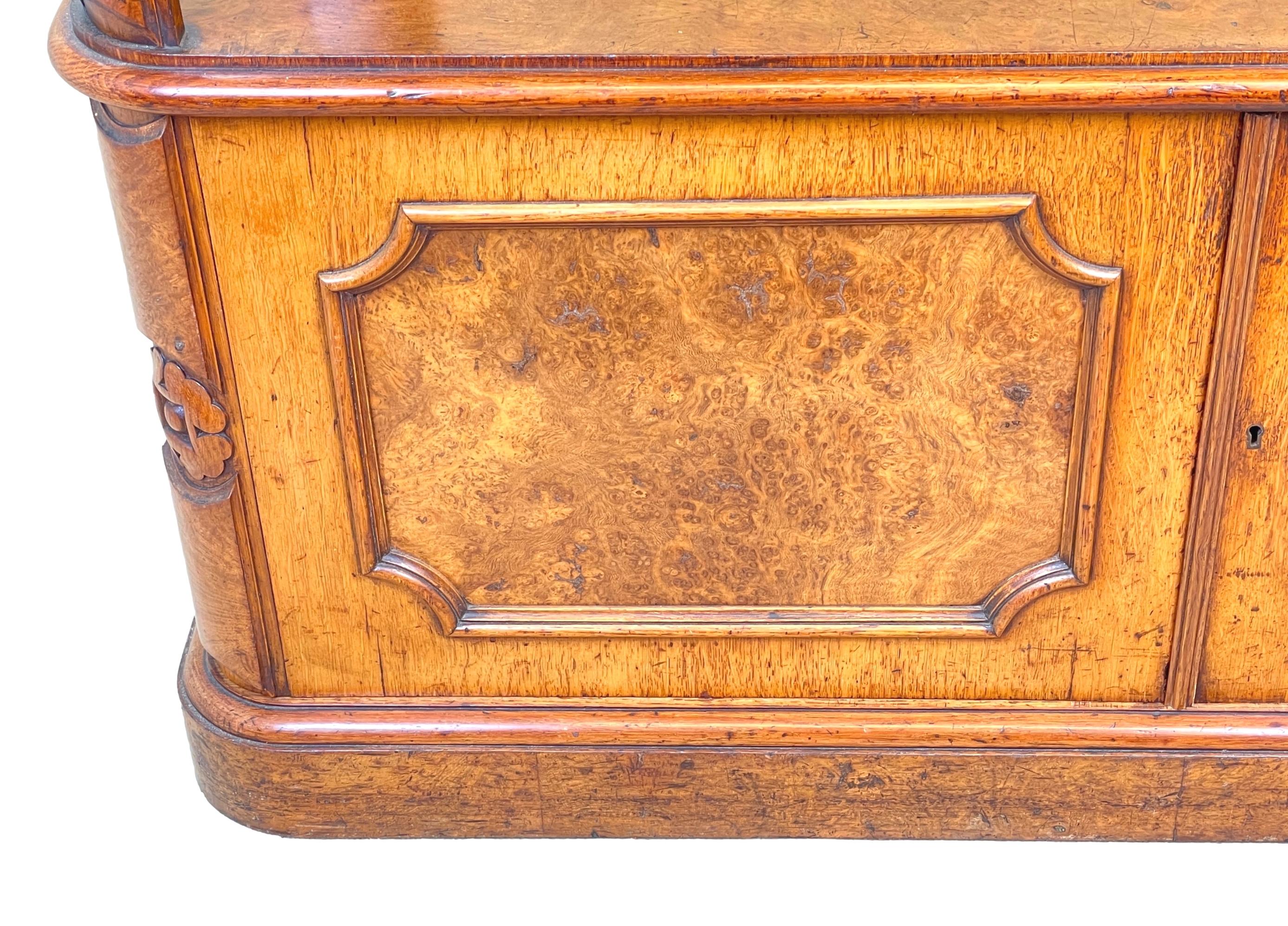 Mid 19th Century Burr Oak Buffet Cupboard For Sale 1
