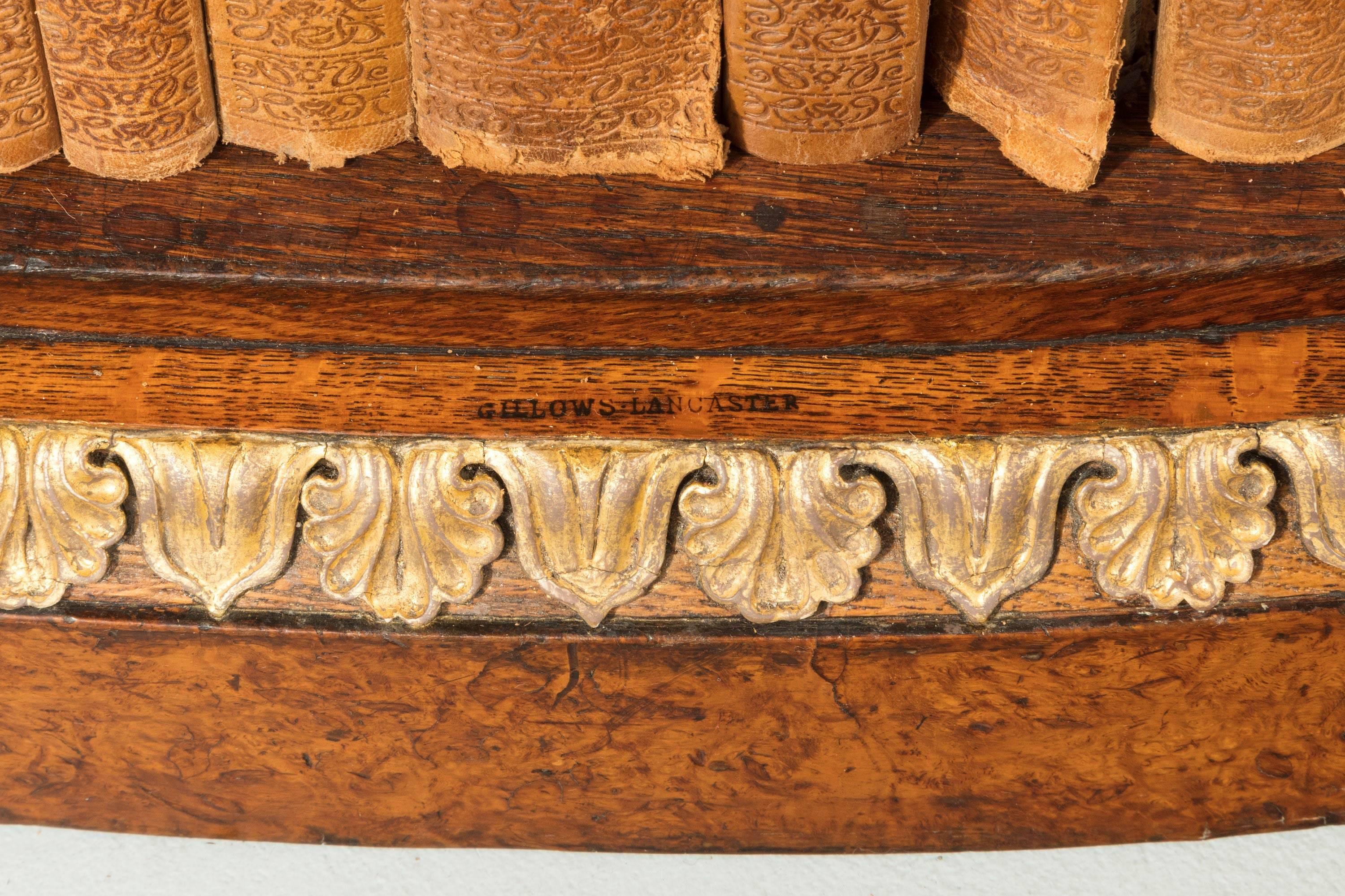 Mid-19th Century Burr Oak Open Bookcase of Serpentine Form 2