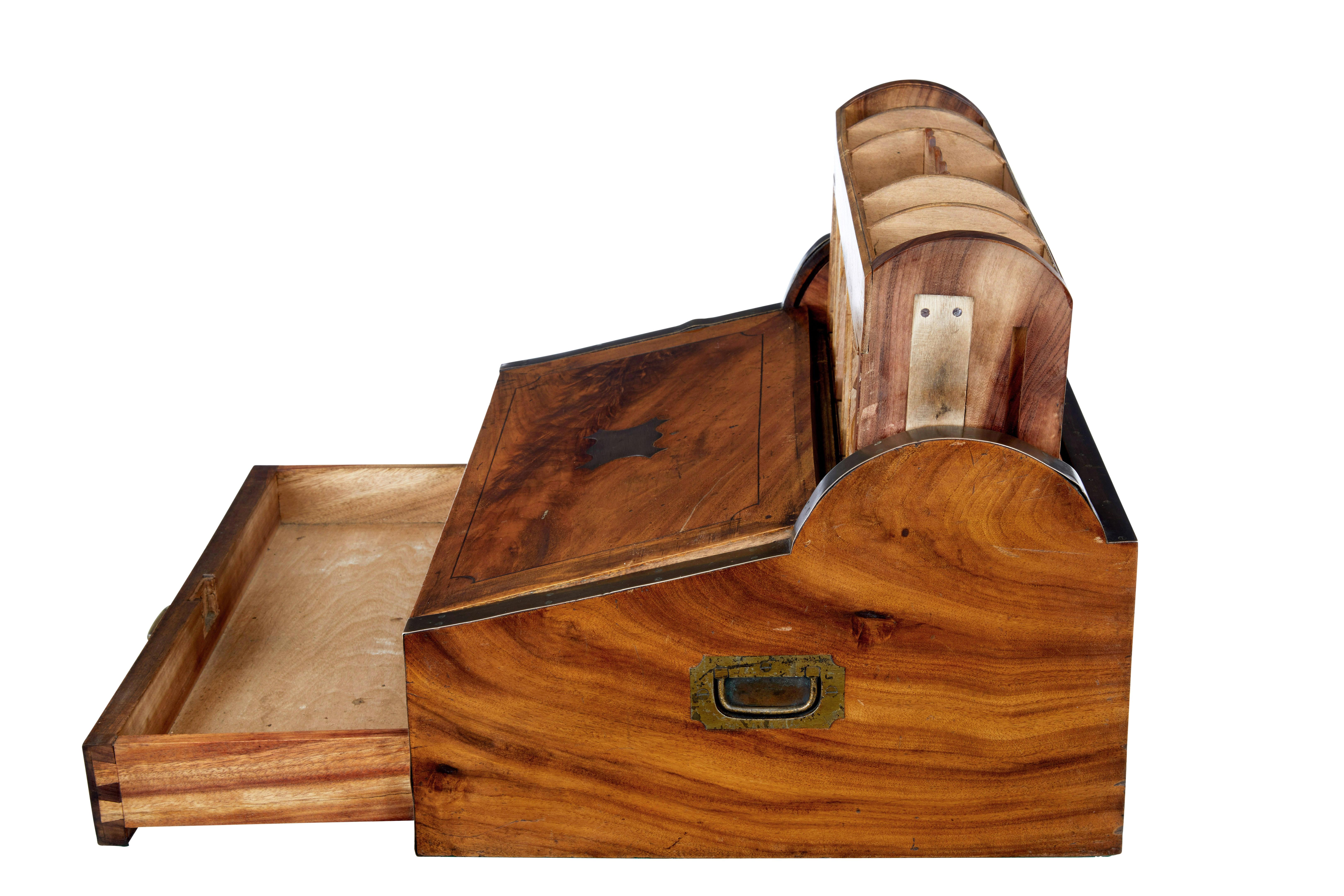 Campaign Mid 19th Century campaign camphor metamorphic lap desk For Sale