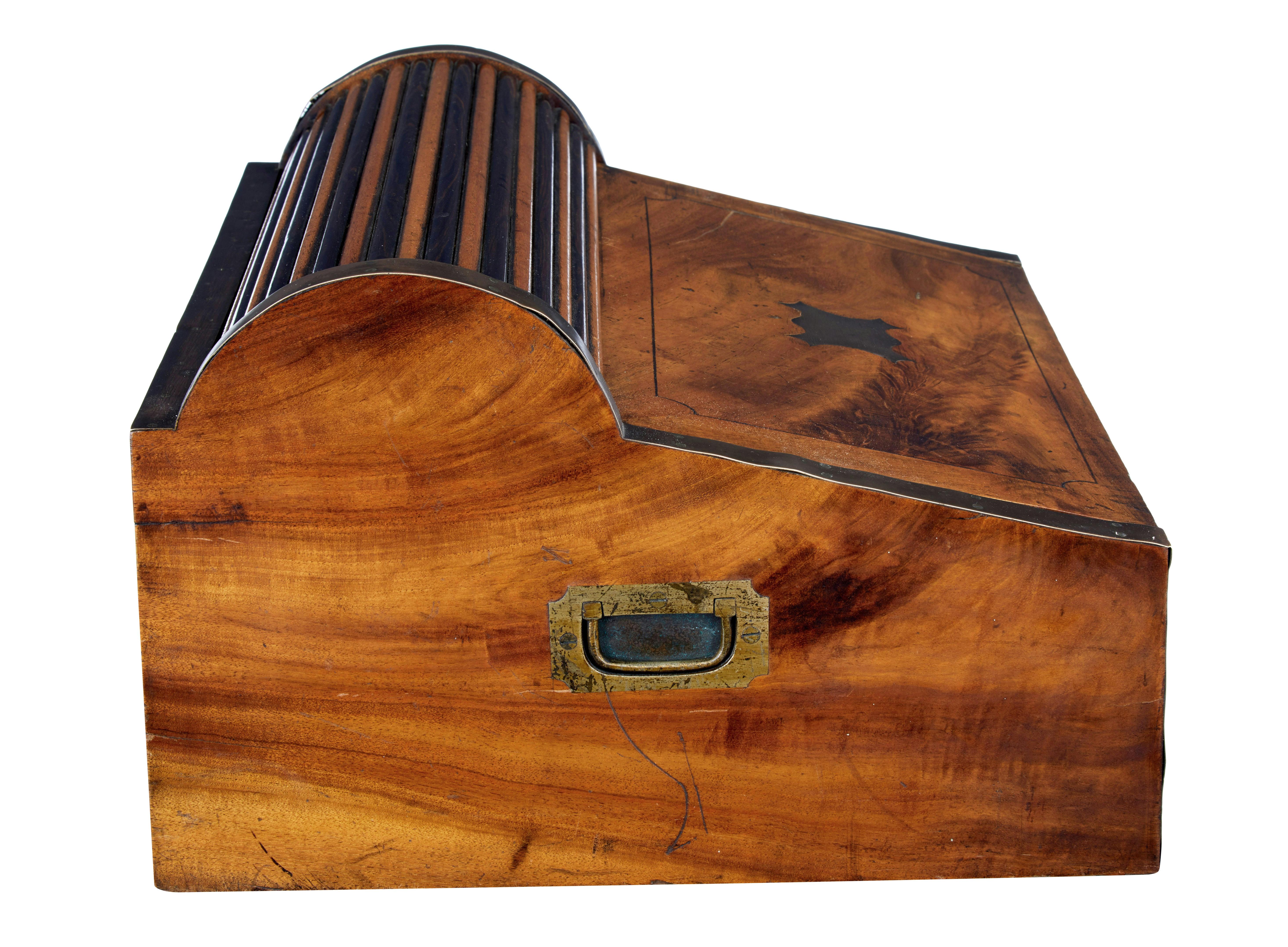 Hand-Carved Mid 19th Century campaign camphor metamorphic lap desk For Sale