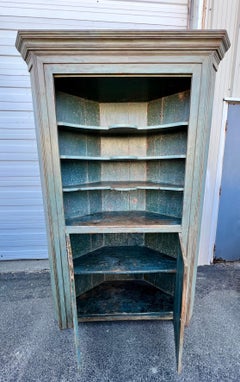 Mid 19th Century Canadian Pine Corner Cupboard