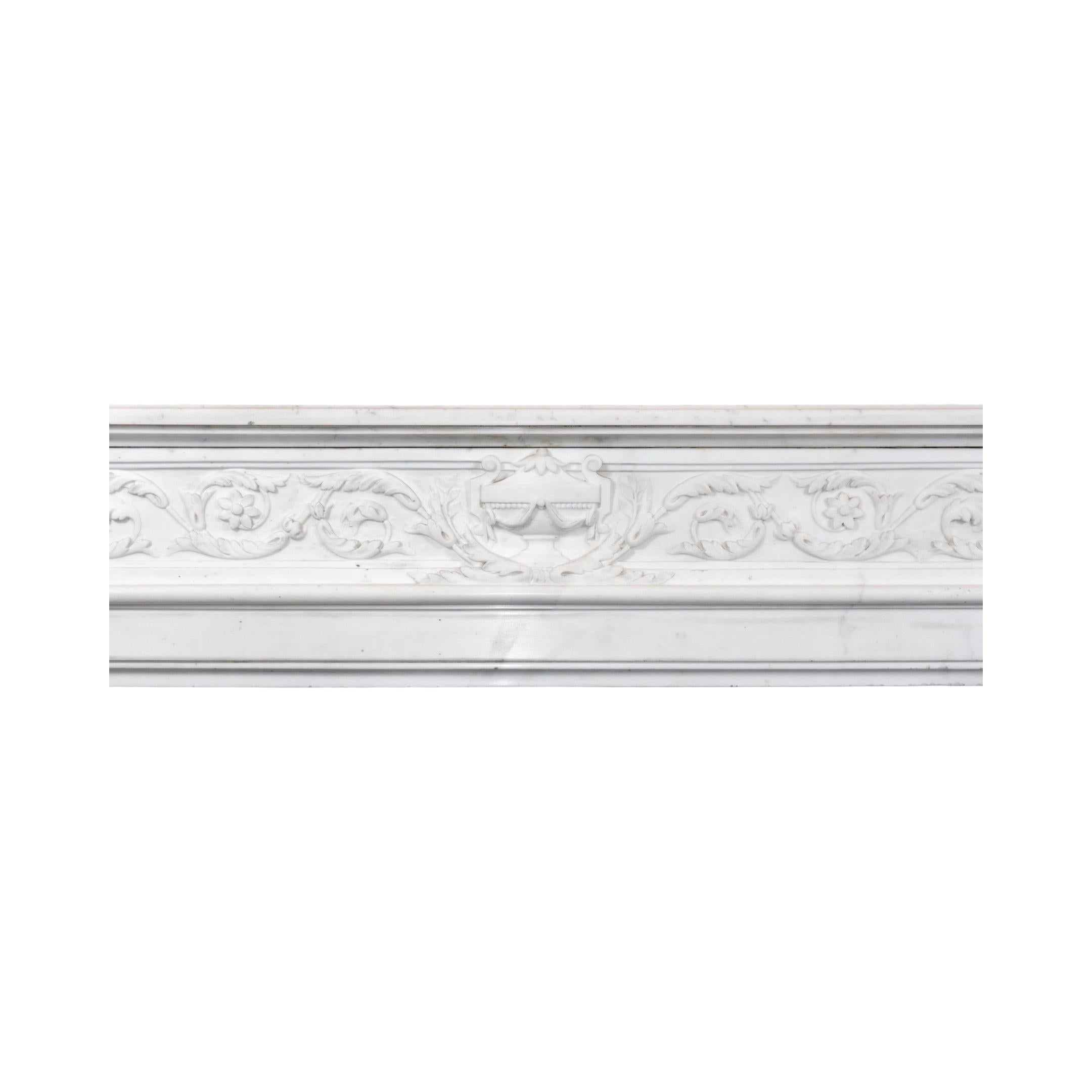 Mid-19th Century Carrara Marble Mantel from France For Sale 3