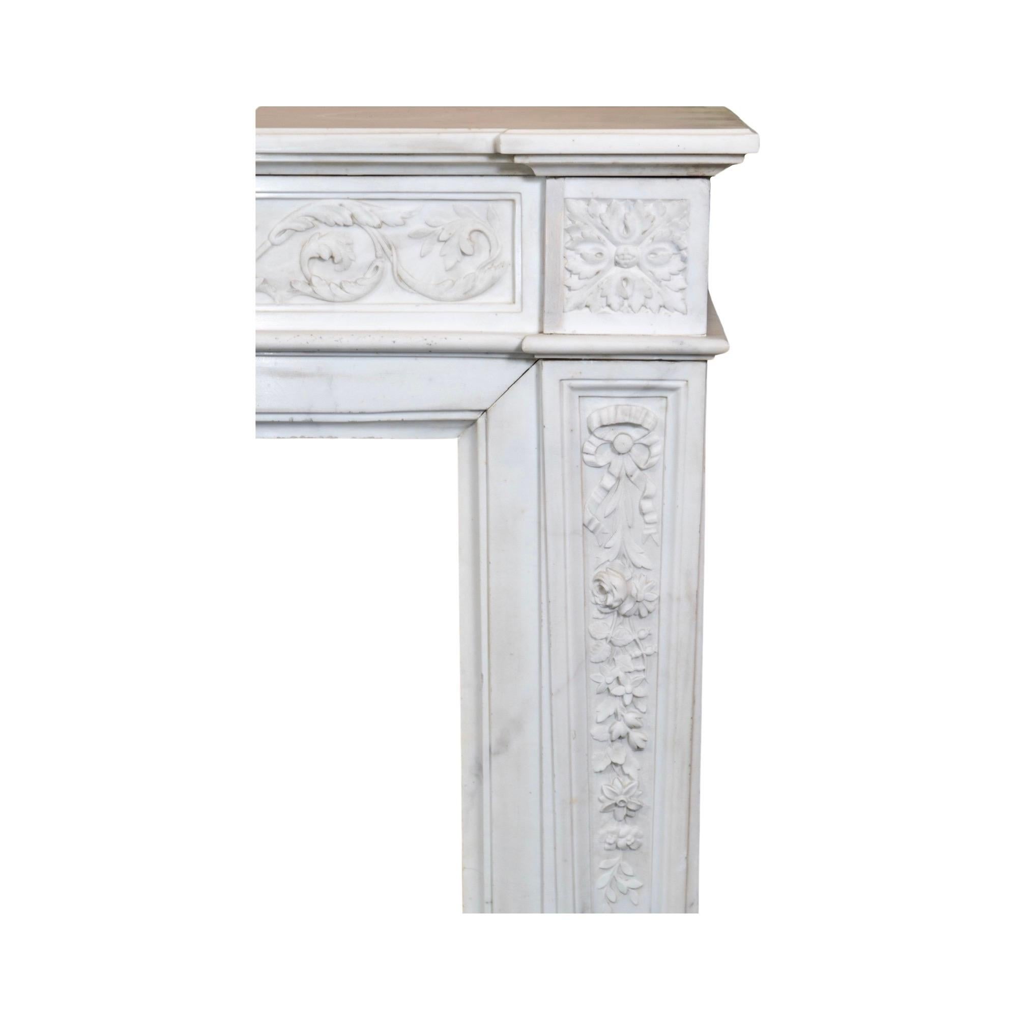 Mid-19th Century Carrara Marble Mantel from France For Sale 4