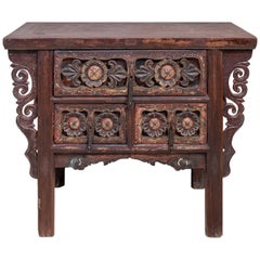 Mesa artesonada tallada de mediados del siglo XIX procedente de Shanxi, China