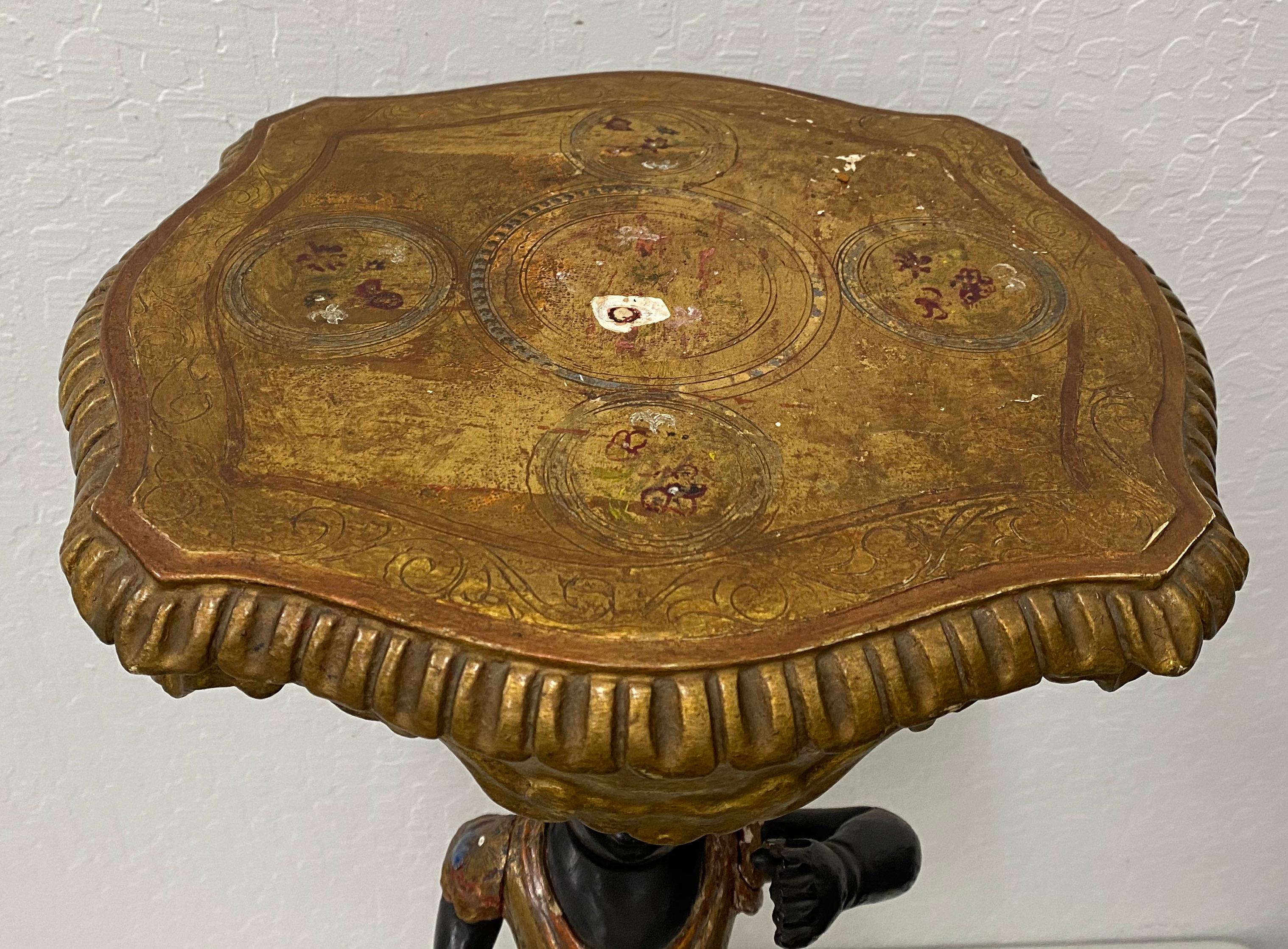 Mid-19th century carved gilded and painted plant stand

Fine old antique plant stand with ample remnants of original paint

The plant stand shows a few break and past repairs, but still retains much of its 19th century charm.

The figure