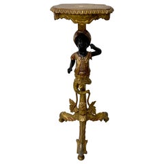 Mid-19th Century Carved Gilded and Painted Plant Stand
