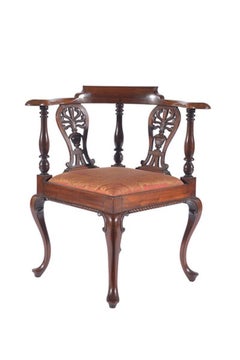 Mid-19th Century Carved Mahogany Corner Chair