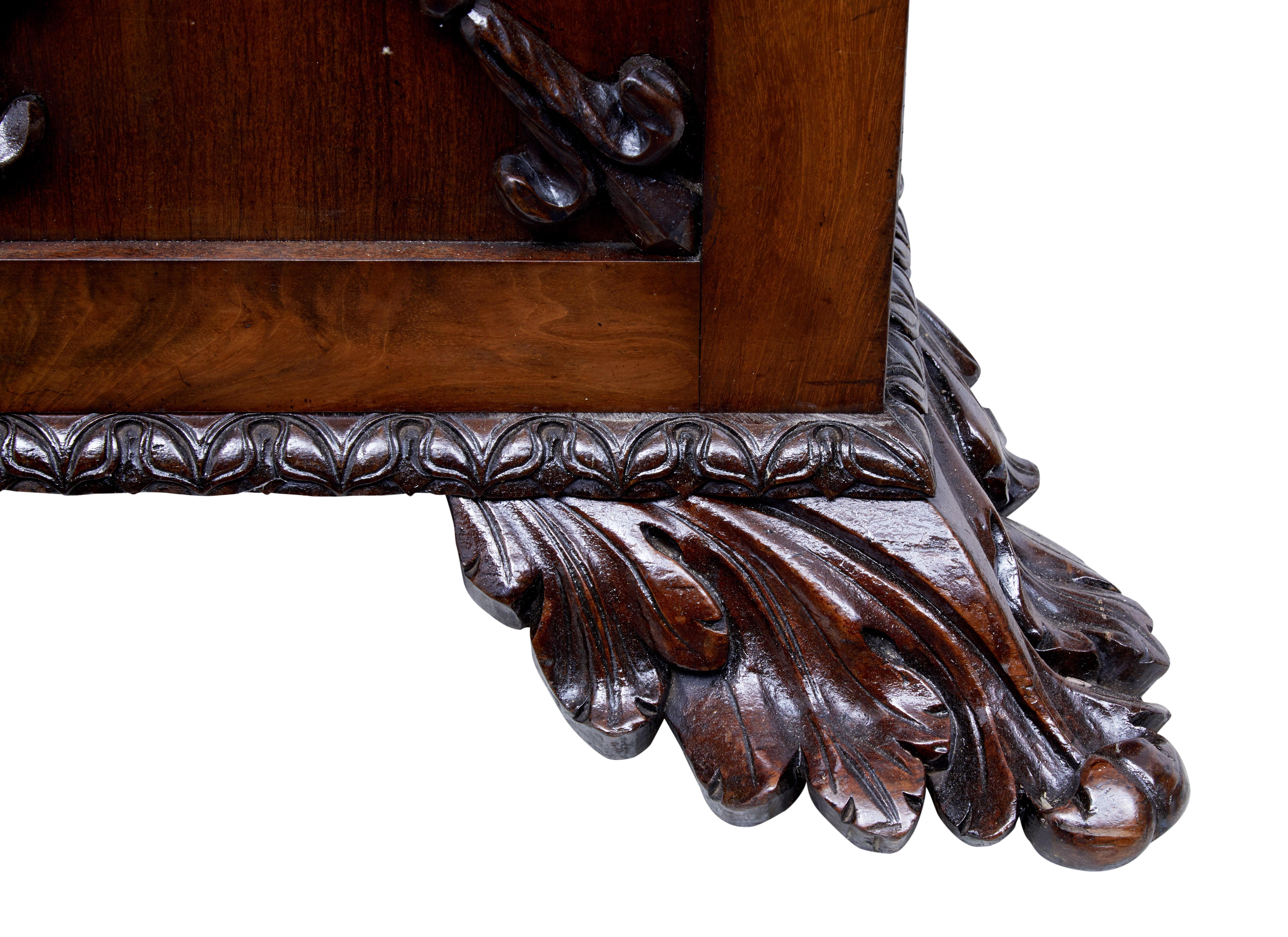 Mid-19th Century Carved Mahogany Danish Bookcase 6