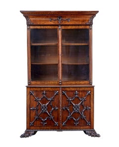 Mid 19th century carved mahogany Danish bookcase