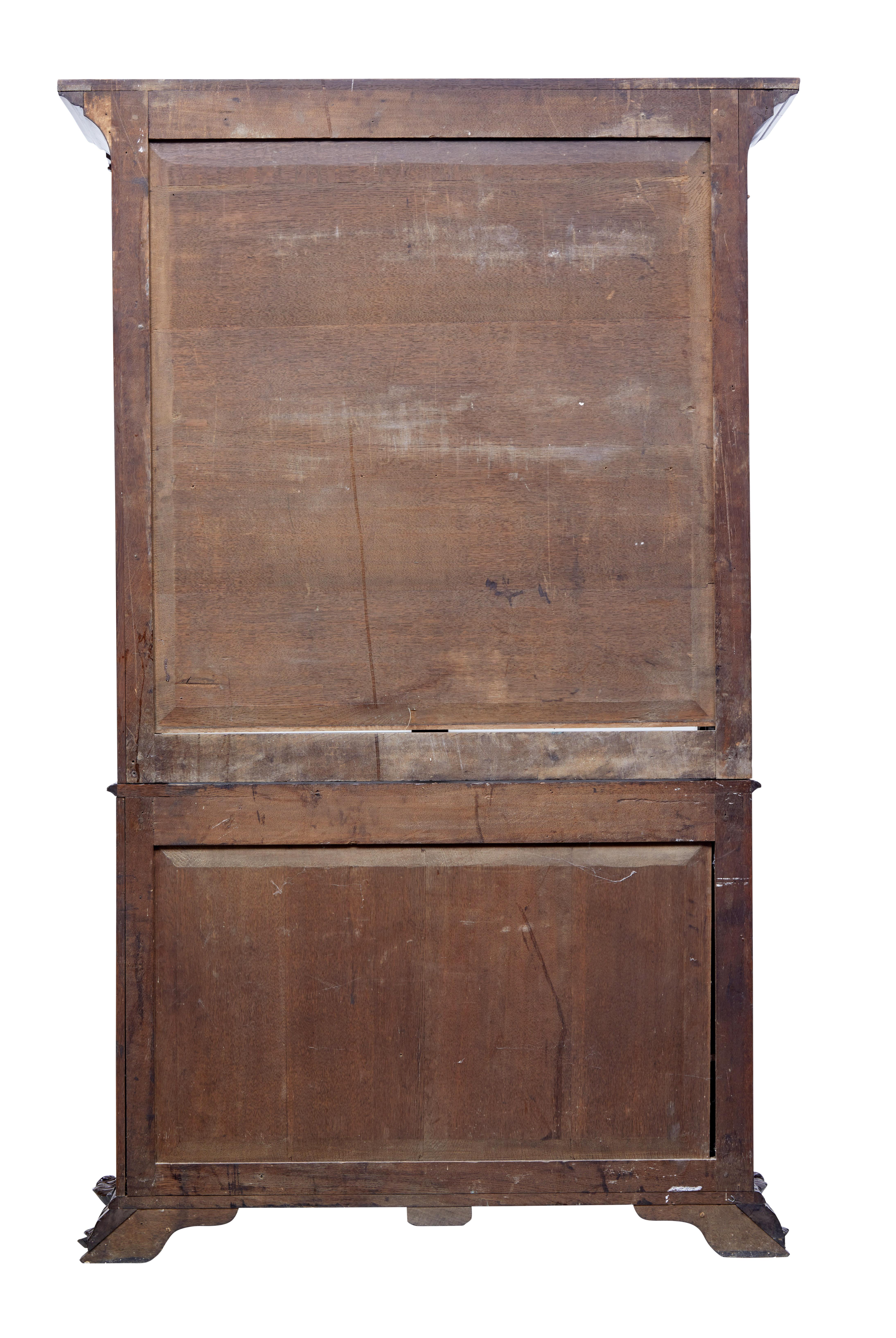 Mid-19th Century Carved Mahogany Danish Bookcase 2