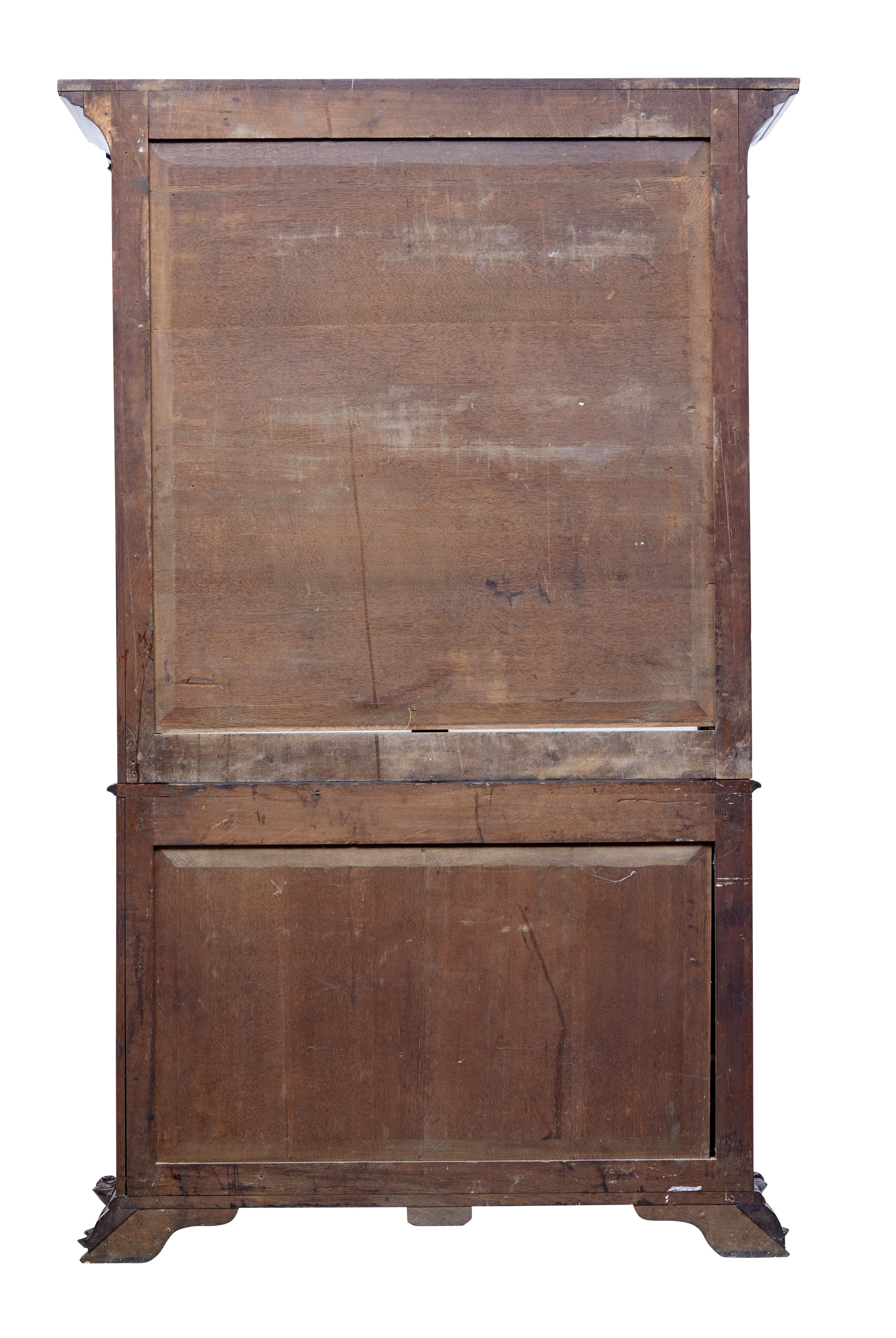 Mid 19th Century Carved Mahogany Danish Bookcase For Sale 1