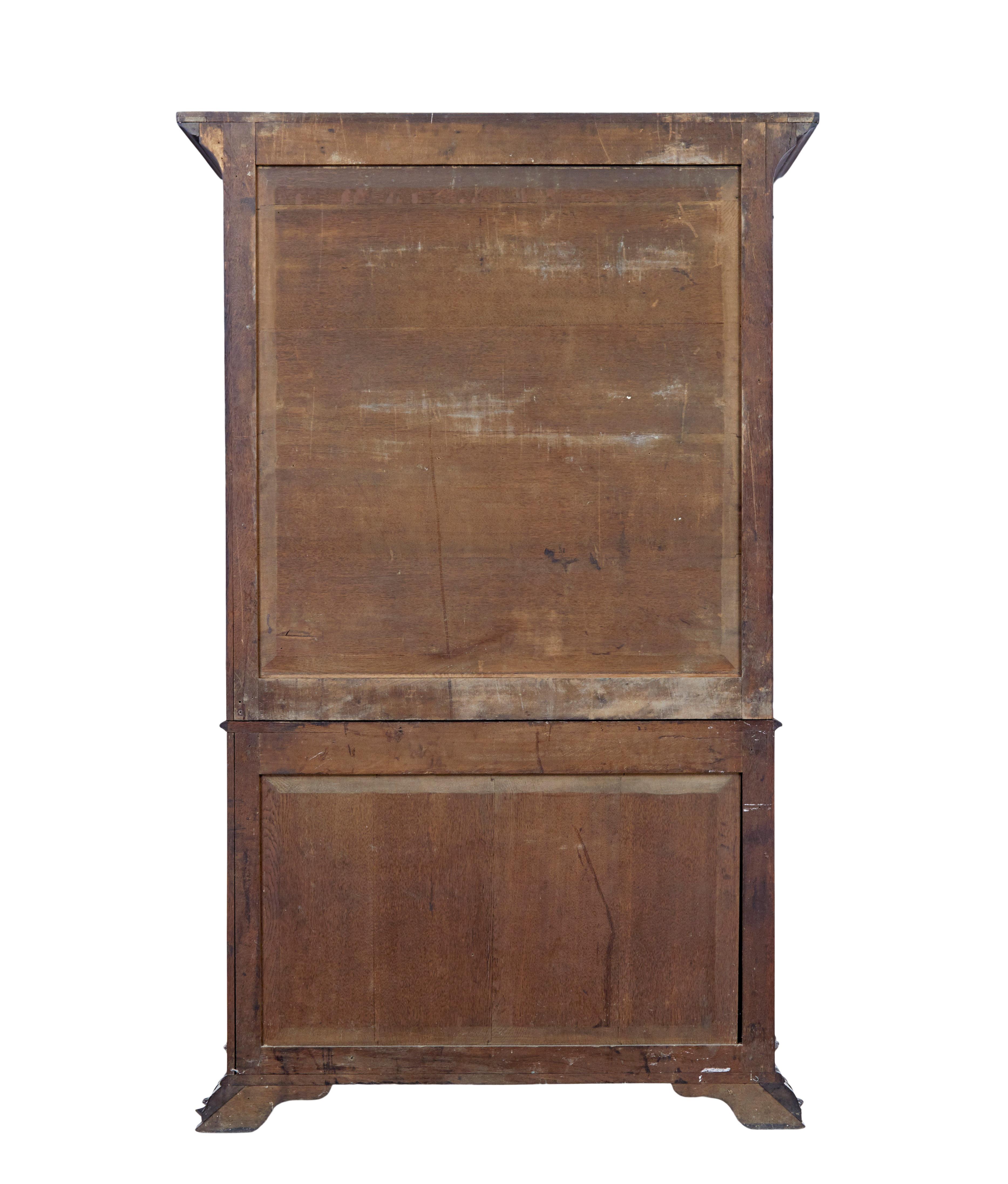 19th Century Mid 19th century carved mahogany Danish bookcase For Sale