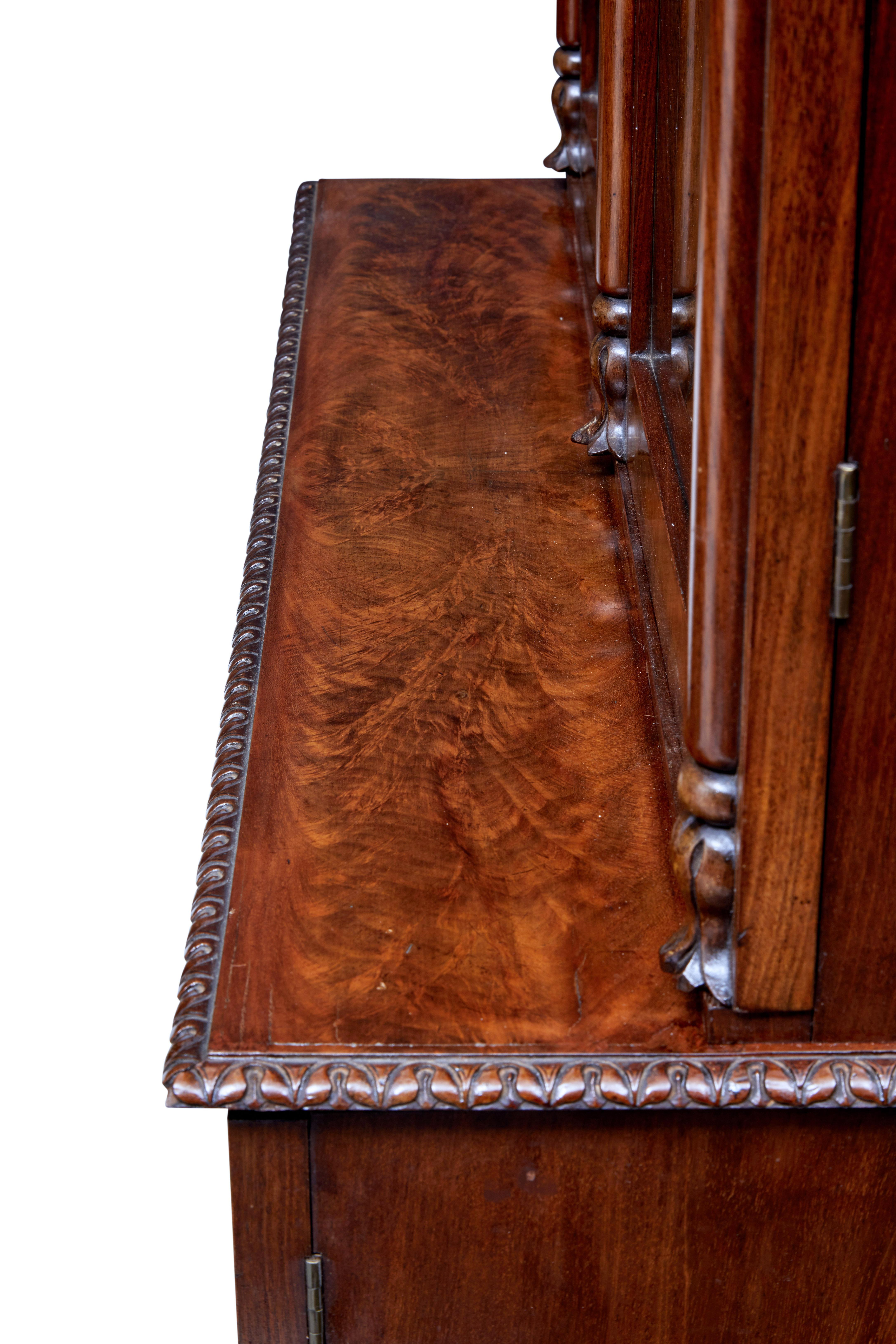 Mid-19th Century Carved Mahogany Danish Bookcase 4