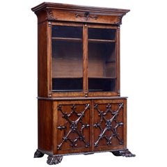 Mid-19th Century Carved Mahogany Danish Bookcase