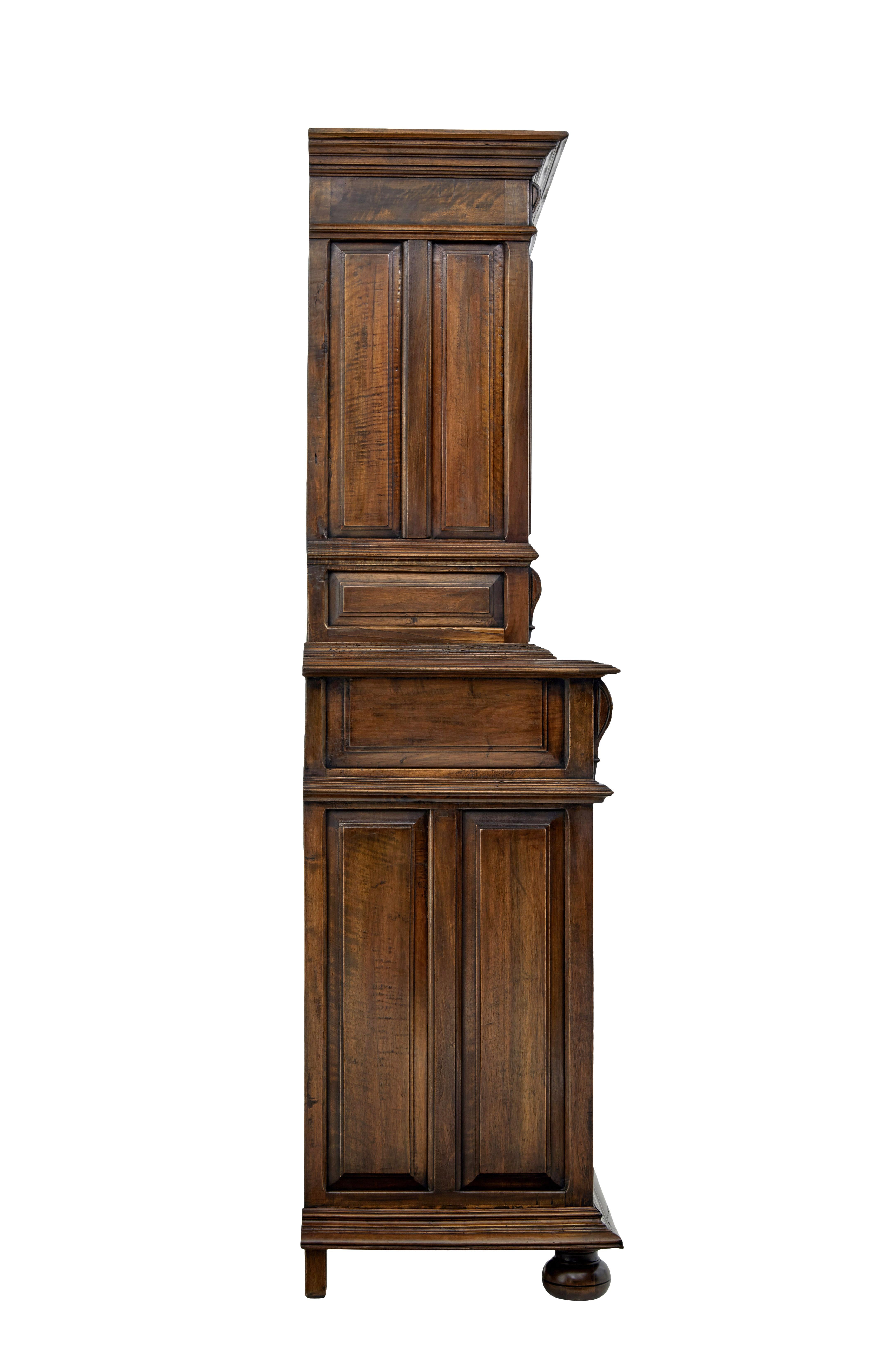 Hand-Carved Mid 19th Century Carved Walnut Italian Cabinet