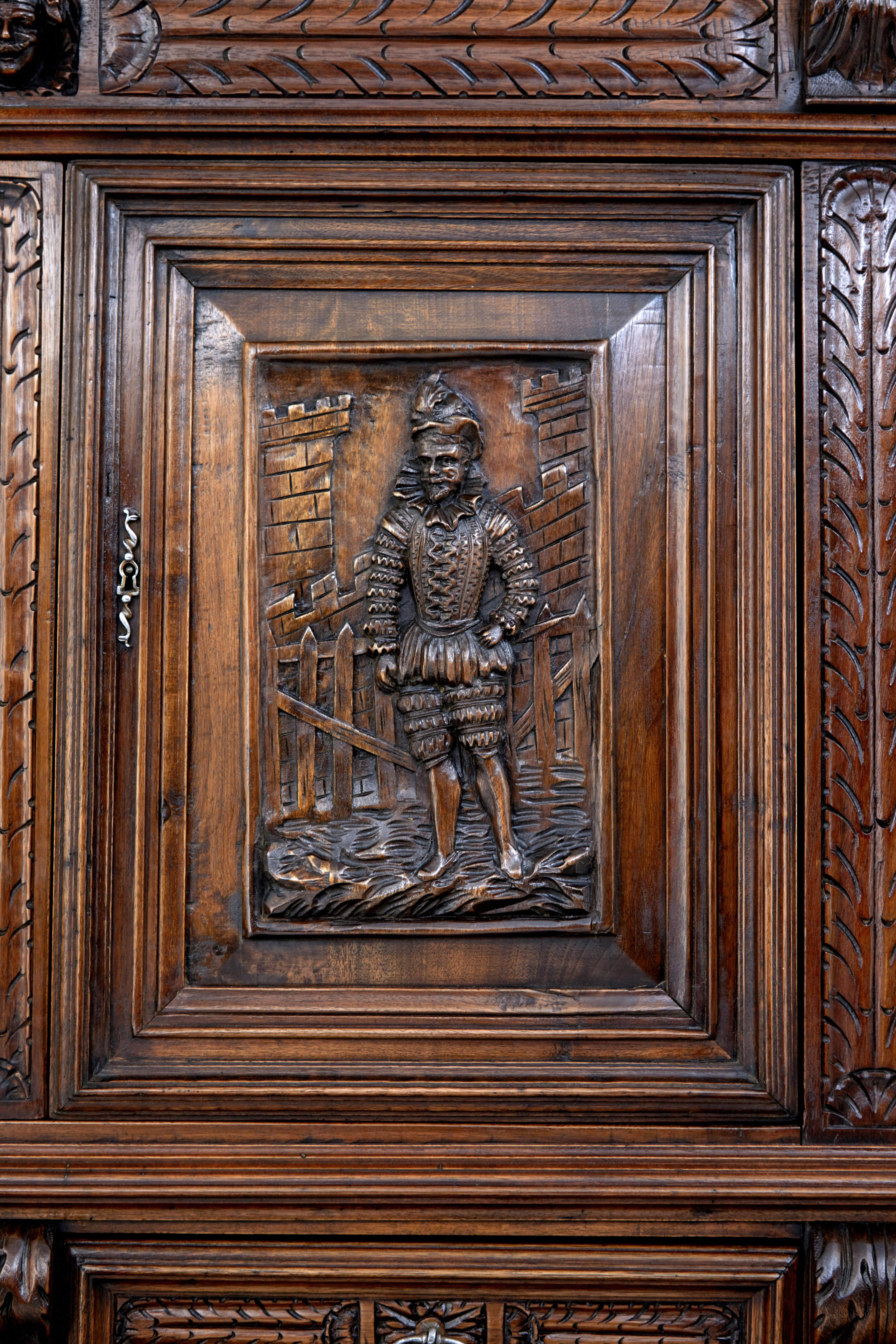 Mid 19th Century Carved Walnut Italian Cabinet 4