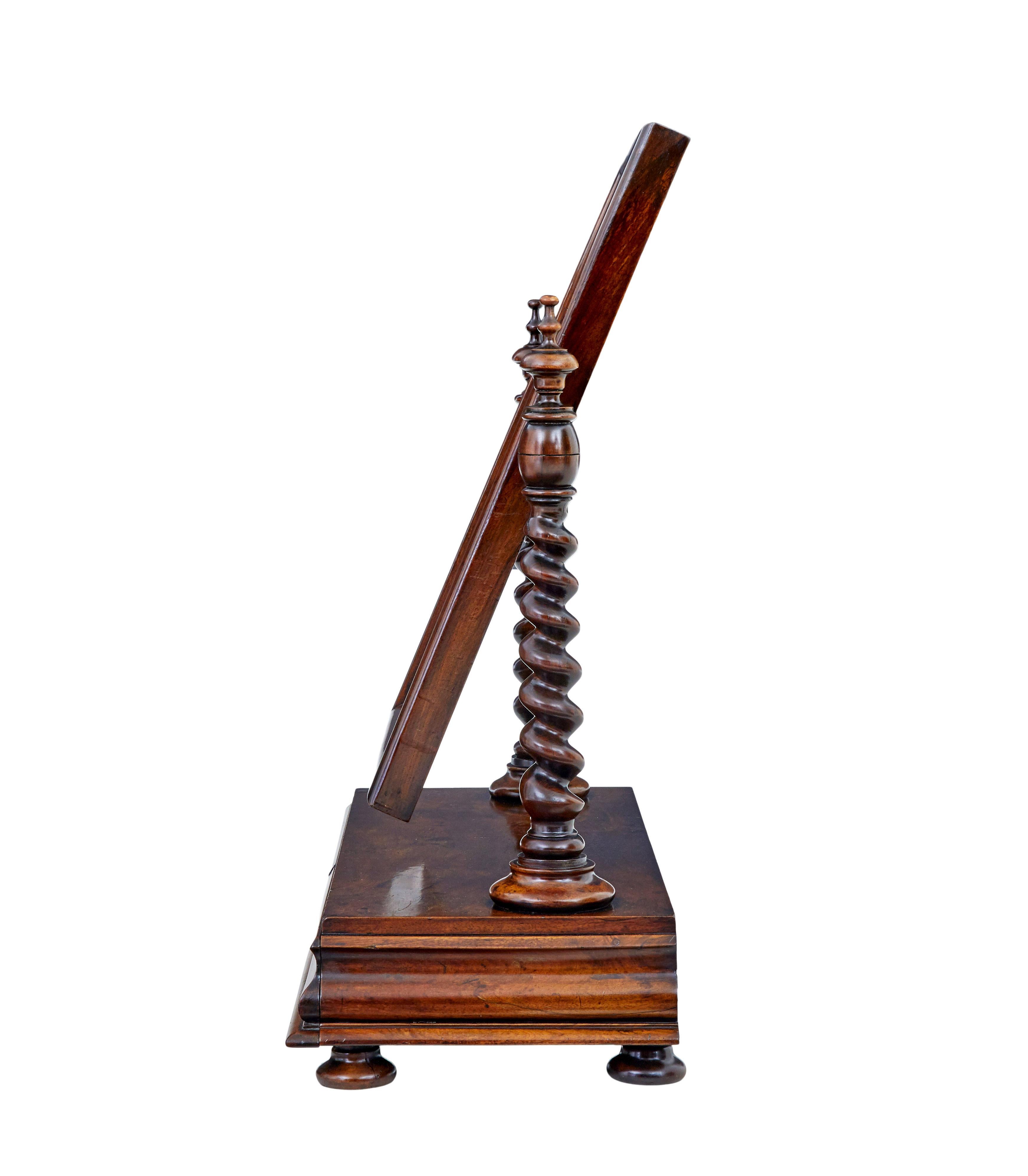 English Mid 19th century carved walnut toilet mirror