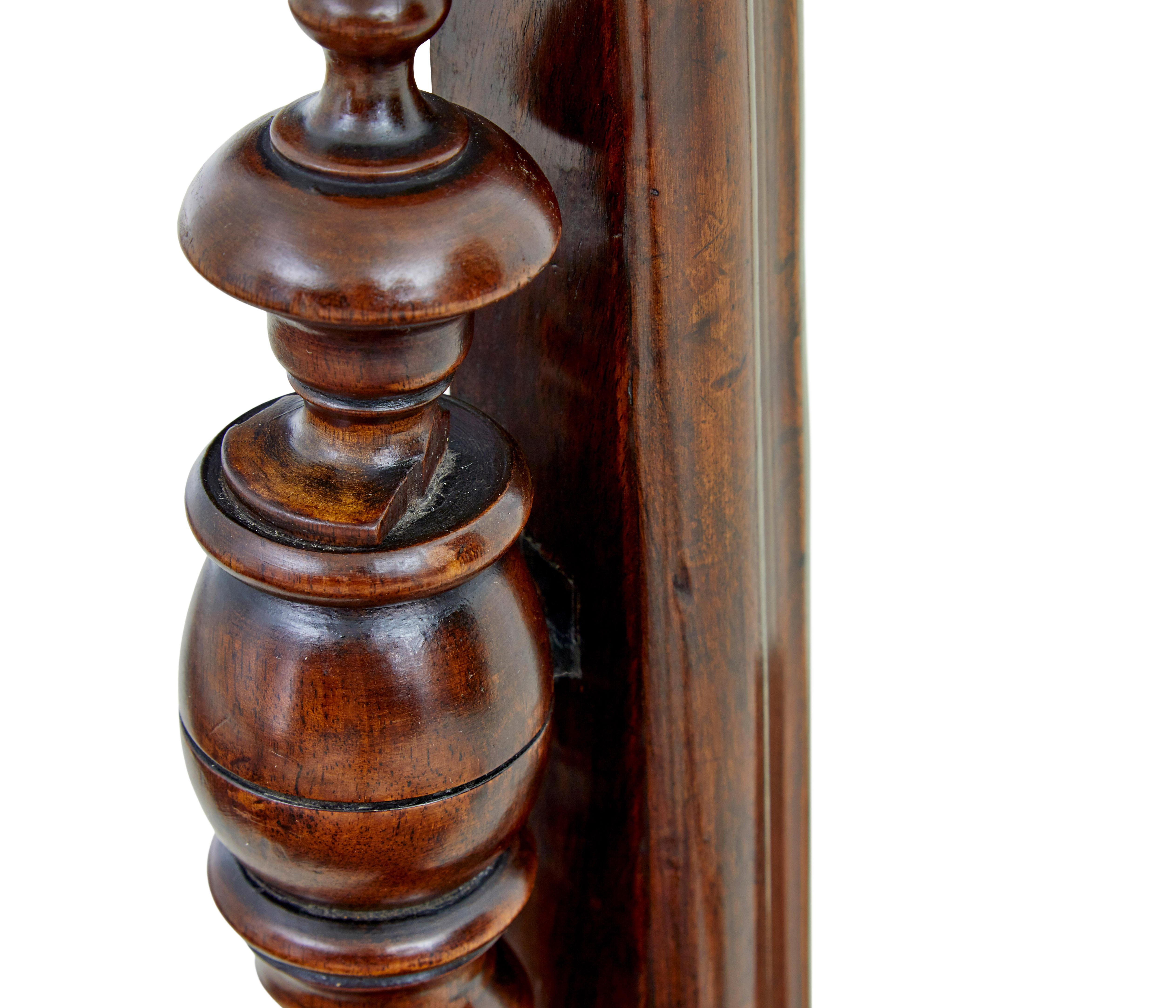 19th Century Mid 19th century carved walnut toilet mirror