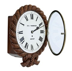 Mid 19th Century Carved Walnut Wall Clock by D.E.Thompson of Sidcup