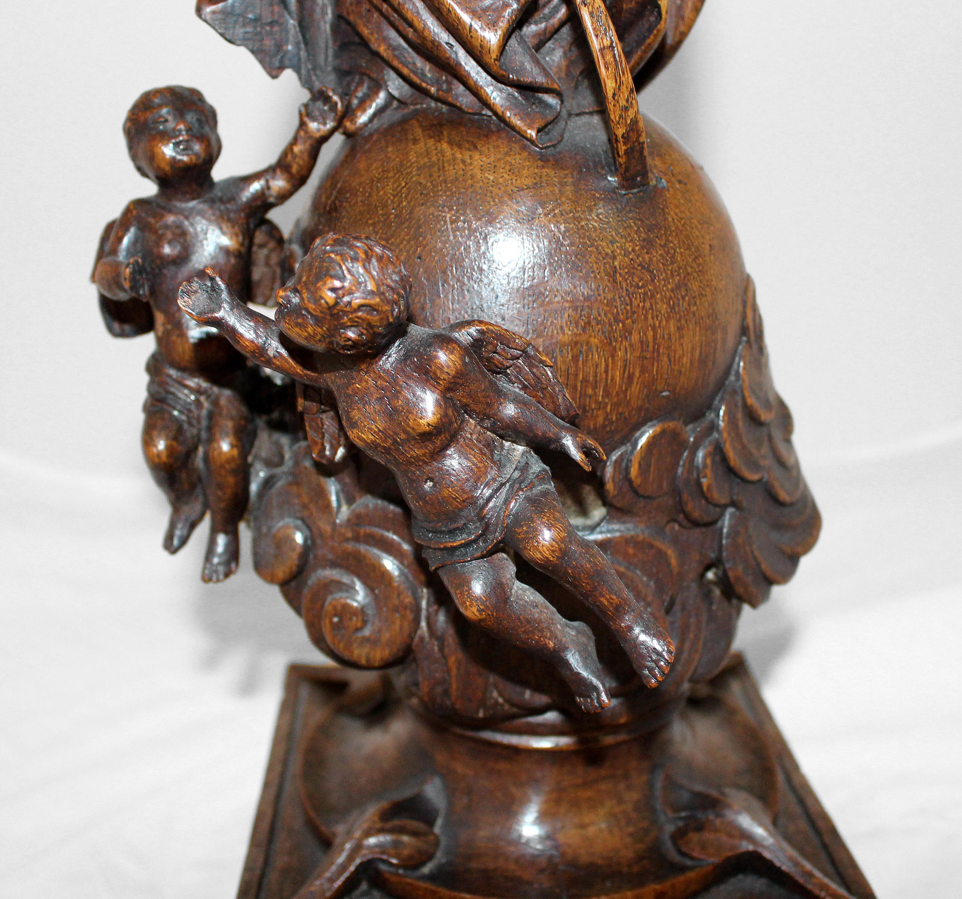 Mid-19th Century Carving of the Assumption of Mary In Good Condition In Chapel Hill, NC