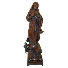 Mid-19th Century Carving of the Assumption of Mary