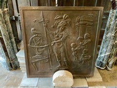 Plaque de cheminée en fonte du milieu du 19e siècle de France