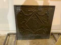 Mid-19th Century Cast Iron Fireback from France