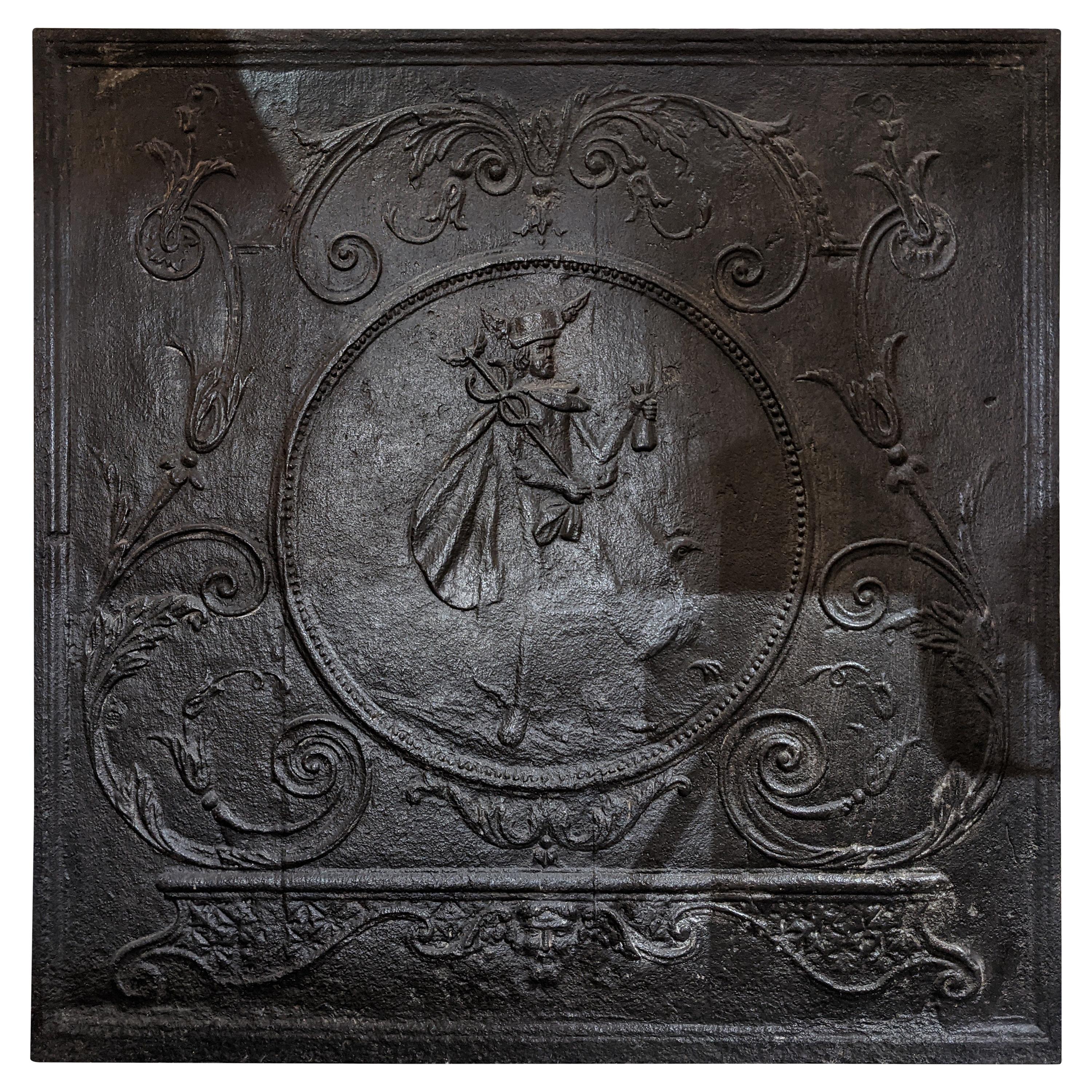 Mid-19th Century Cast Iron Fireback from France