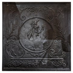 Mid-19th Century Cast Iron Fireback from France