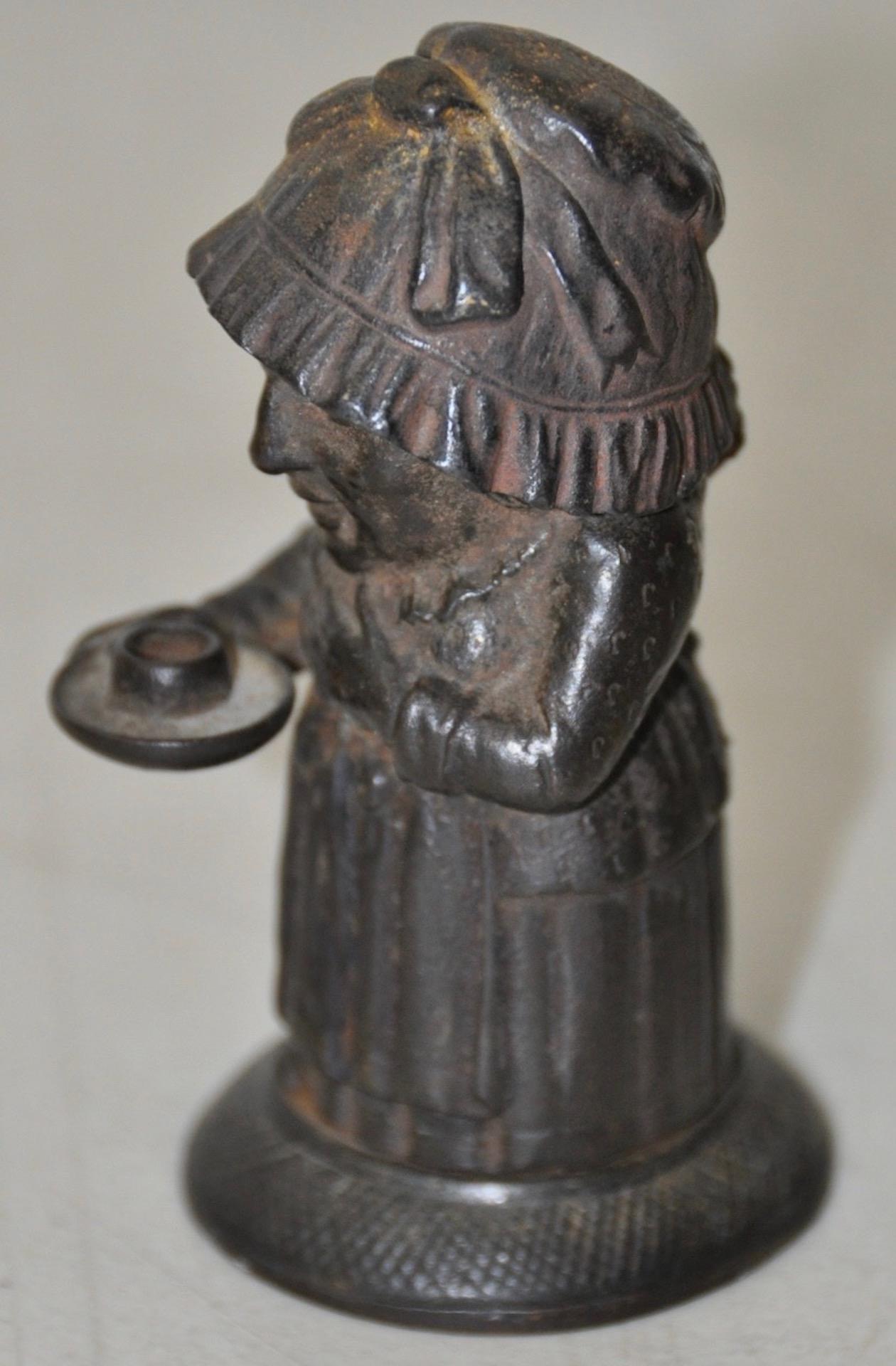 vintage cast iron match holder