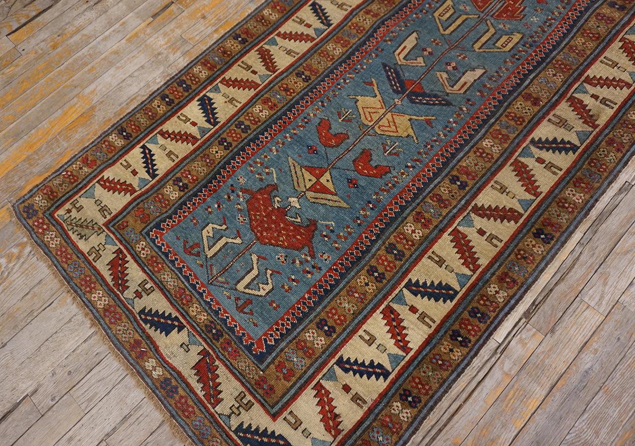 Alfombra Shirvan caucásica de mediados del siglo XIX ( 3' x 9' - 91 x 274 ) Caucásico en venta