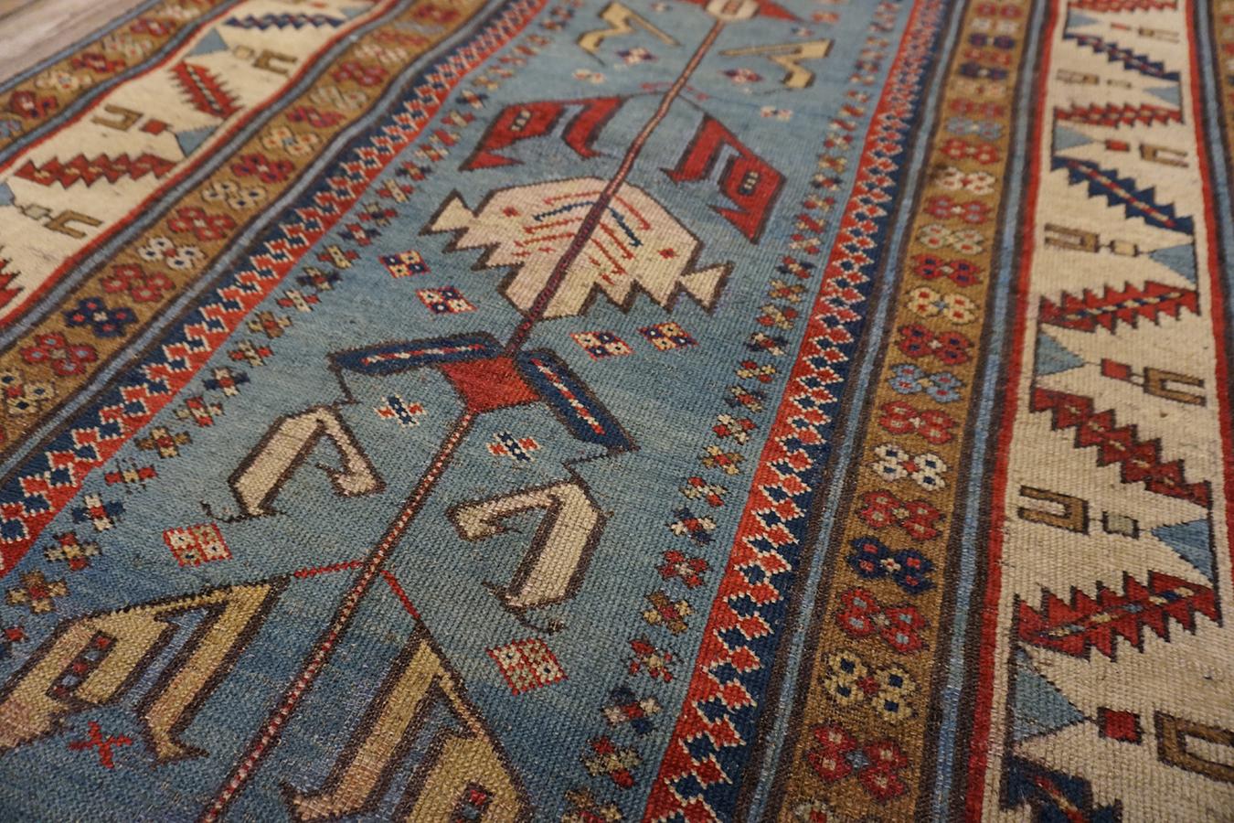 Alfombra Shirvan caucásica de mediados del siglo XIX ( 3' x 9' - 91 x 274 ) Lana en venta