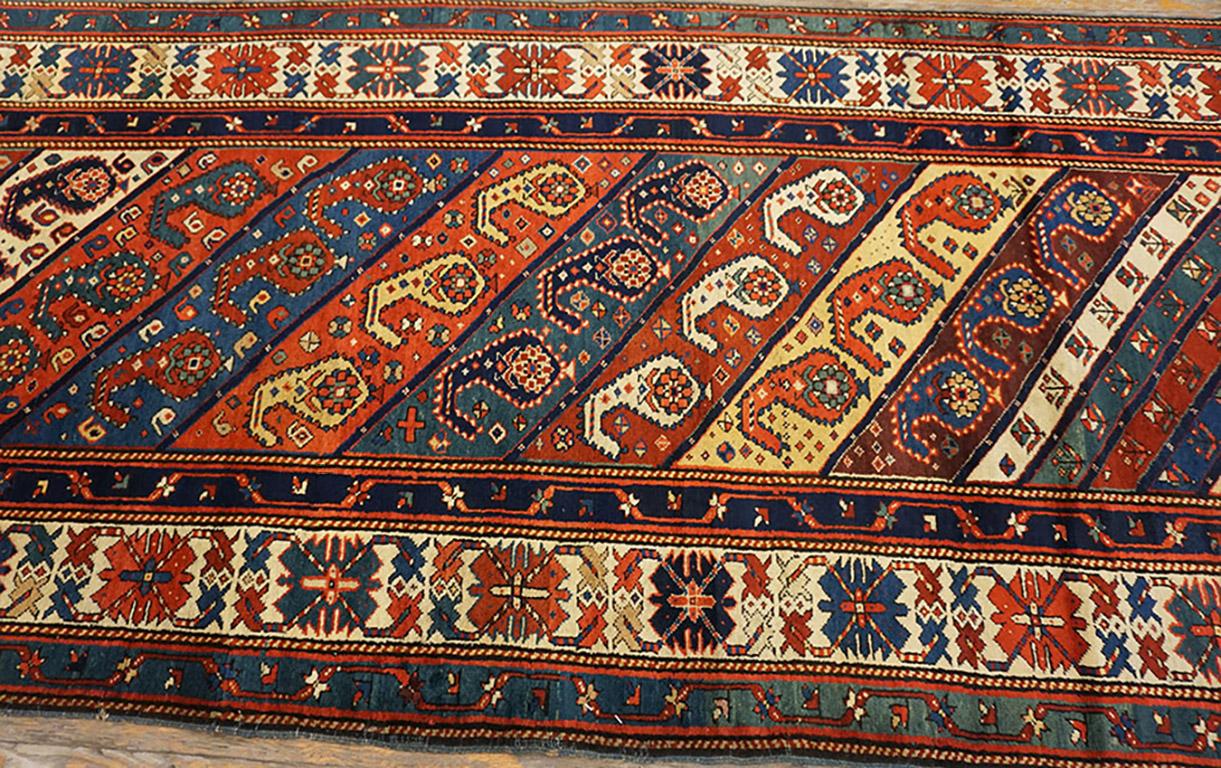 Hand-Knotted Mid 19th Century Caucasian Shirvan Carpet ( 3'8
