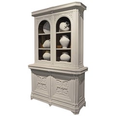 Mid-19th Century Cement Encrusted Oak Display Cabinet